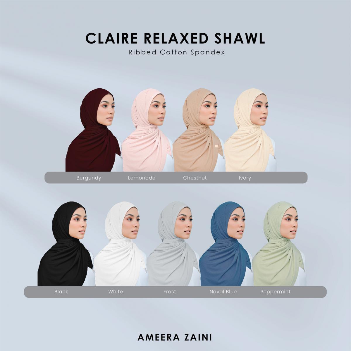 AZ CLAIRE RELAXED SHAWL NAVAL BLUE